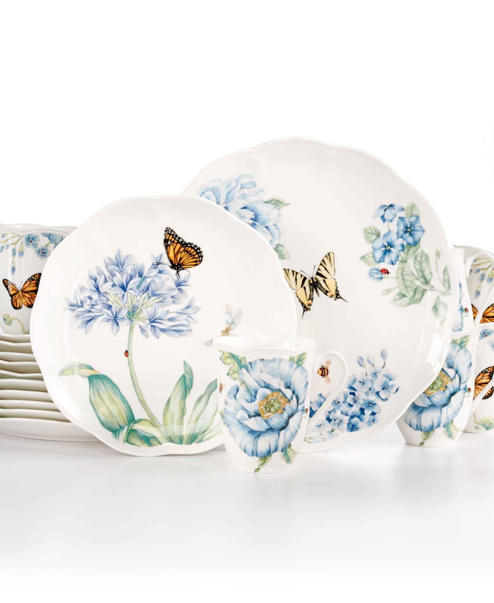 Lenox Butterfly Meadow Blue 18 Pc. Dinnerware Set, Service for 6, Exclusively at Macy’s