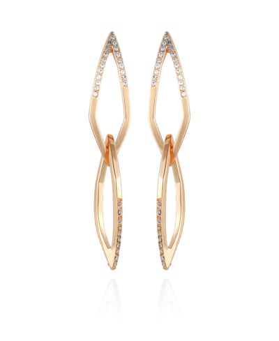 Серьга-подвеска Vince Camuto 14K Gold-Plated and Crystal Diamond Link Drop Earring
