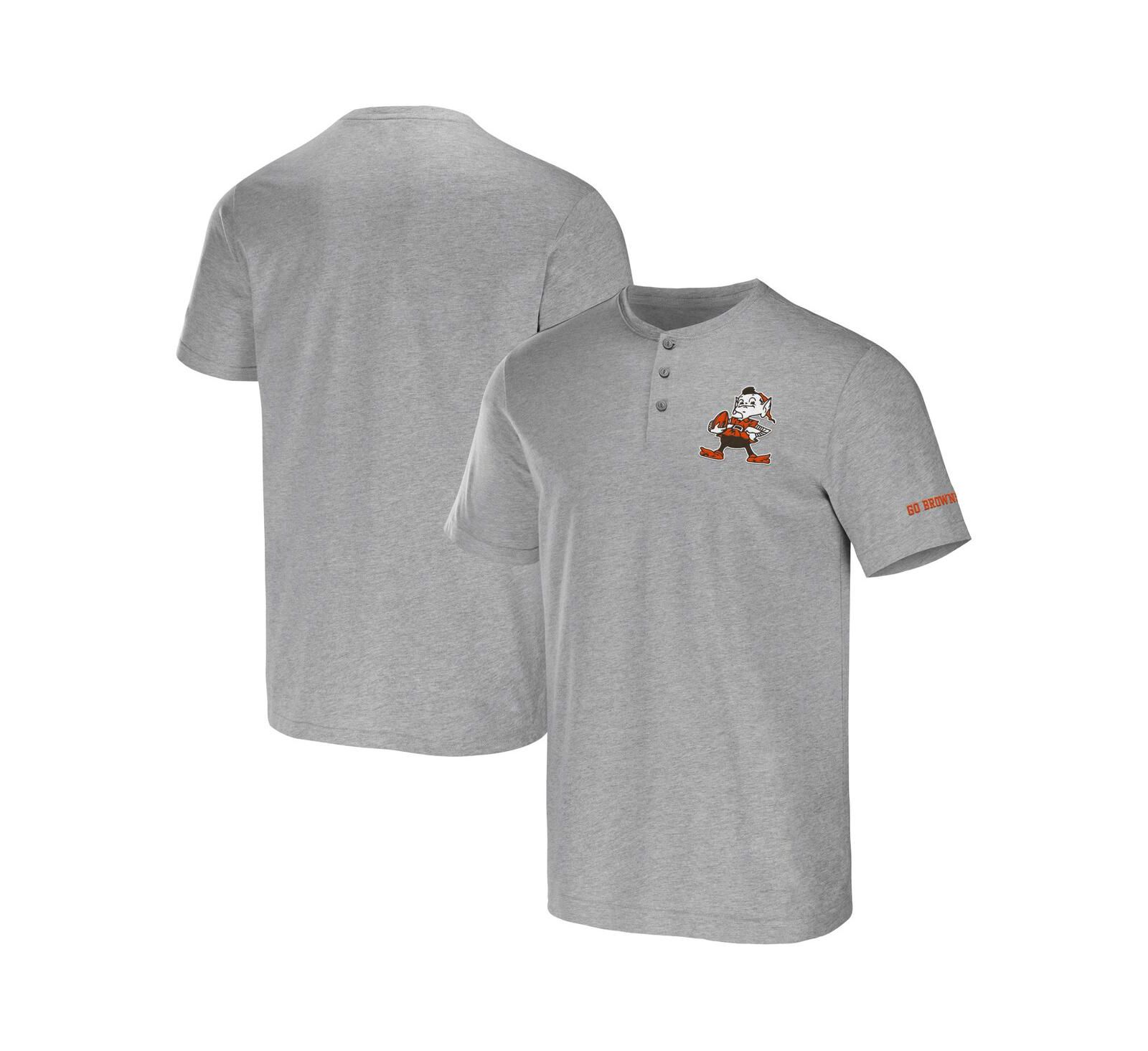 Футболка Henley Men's NFL x Darius Rucker Collection by Fanatics Heather Gray Cleveland Browns