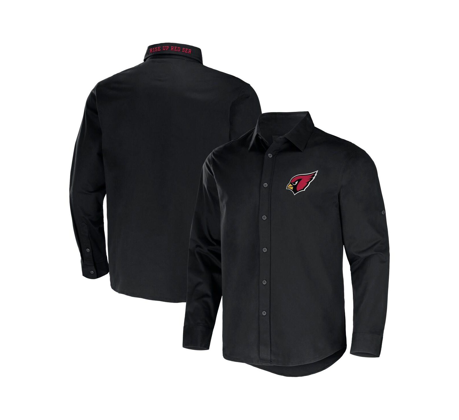 Мужская рубашка NFL x Darius Rucker Collection by Fanatics Black Arizona Cardinals Convertible Twill Long Sleeve Button-Up