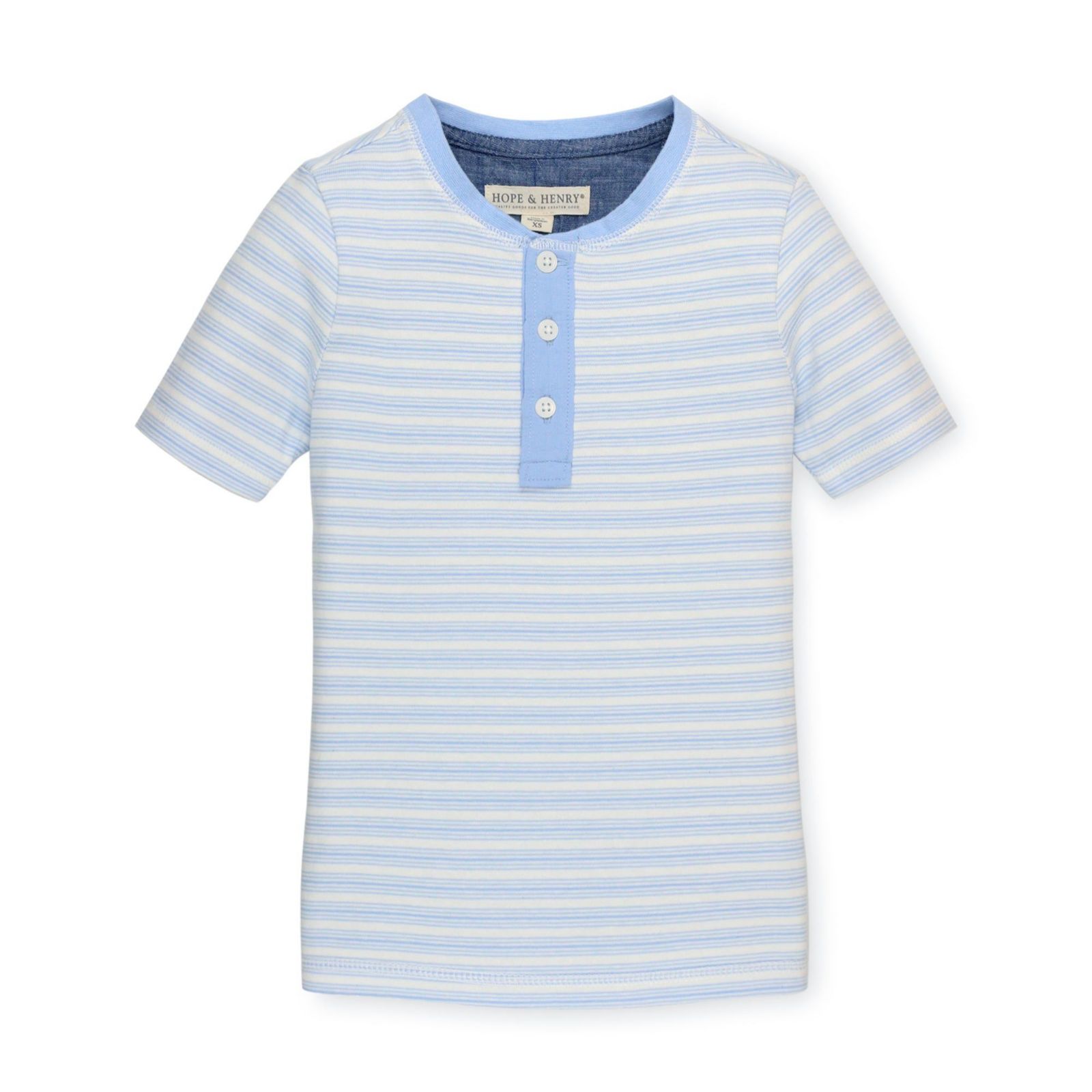 Hope & Henry Hope and Henry Boys' Cotton Short Sleeve Henley Tee, Kids
