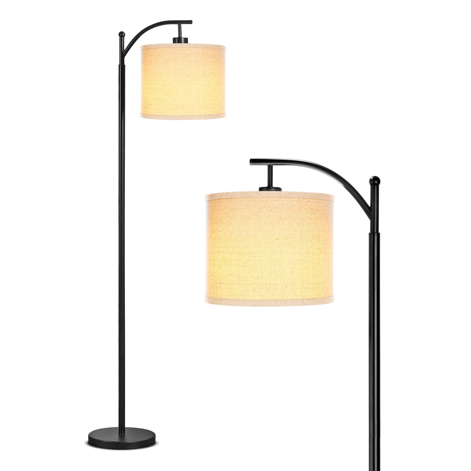Montage 62" LED Arc Floor Lamp with Hanging Drum Shade, Bulb Included