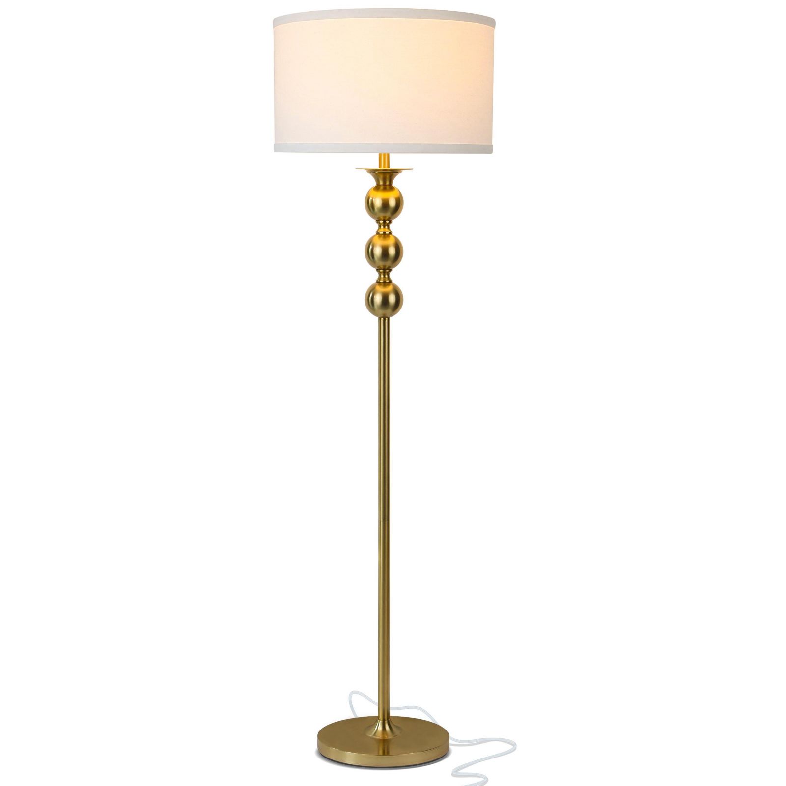 Brightech Riley 60" Modern Gold LED Floor Lamp with Classic Drum Shade
