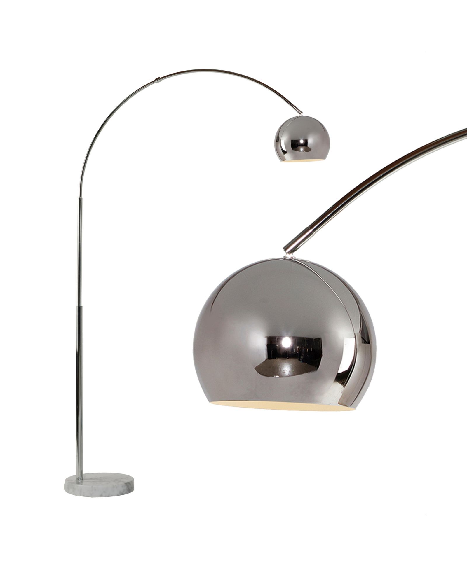 Olivia LED Contemporary Arc Floor Lamp with Heavy-Weighted Marble Base (75")