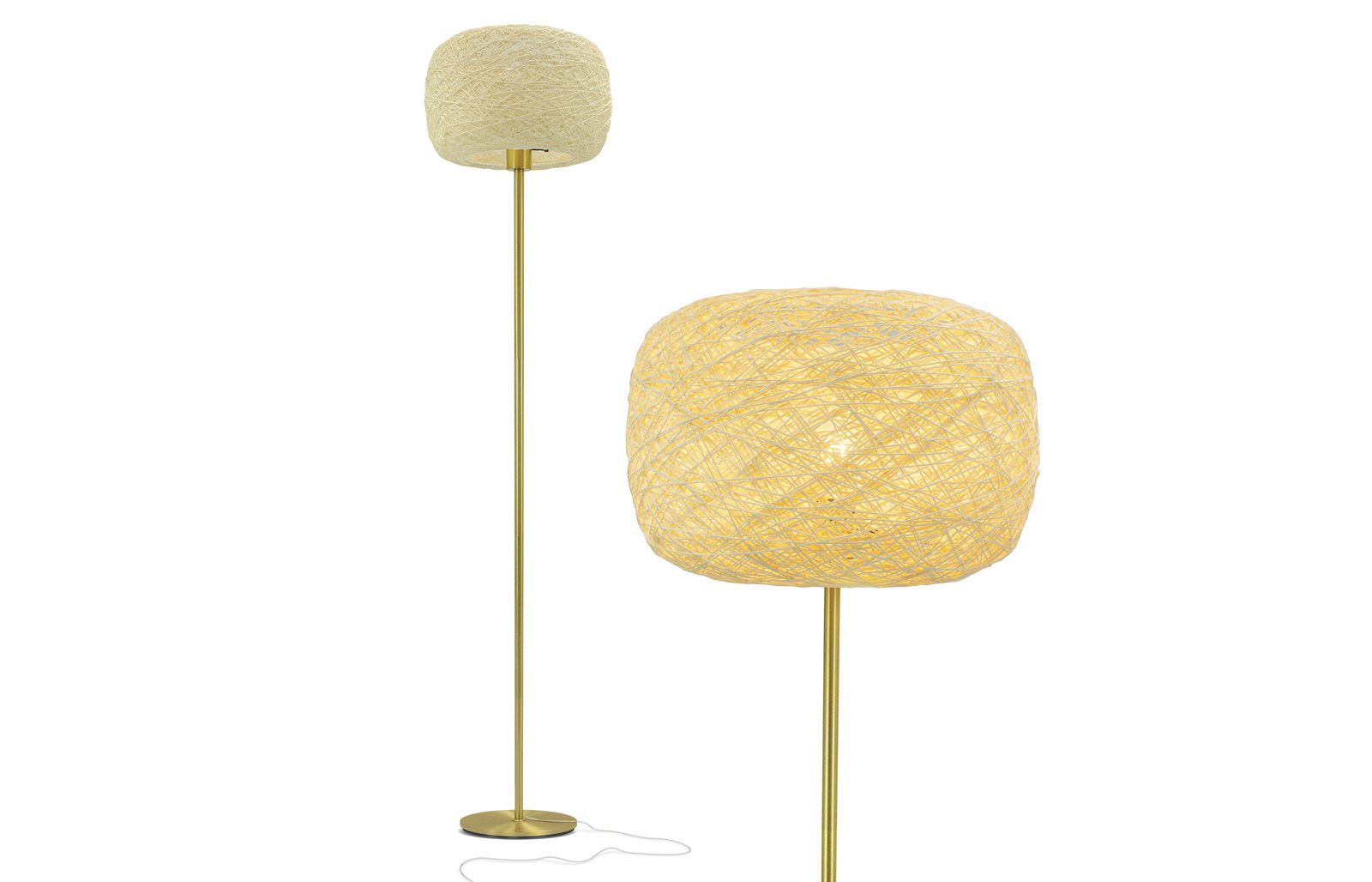 Rowan 60" LED Standing Floor Lamp with Threaded Twine Shade