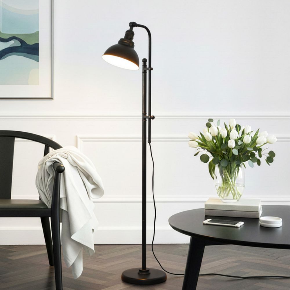 Напольная лампа Brightech Dylan 65.5" LED Height-Adjustable Black с винтажным ржавым покрытием