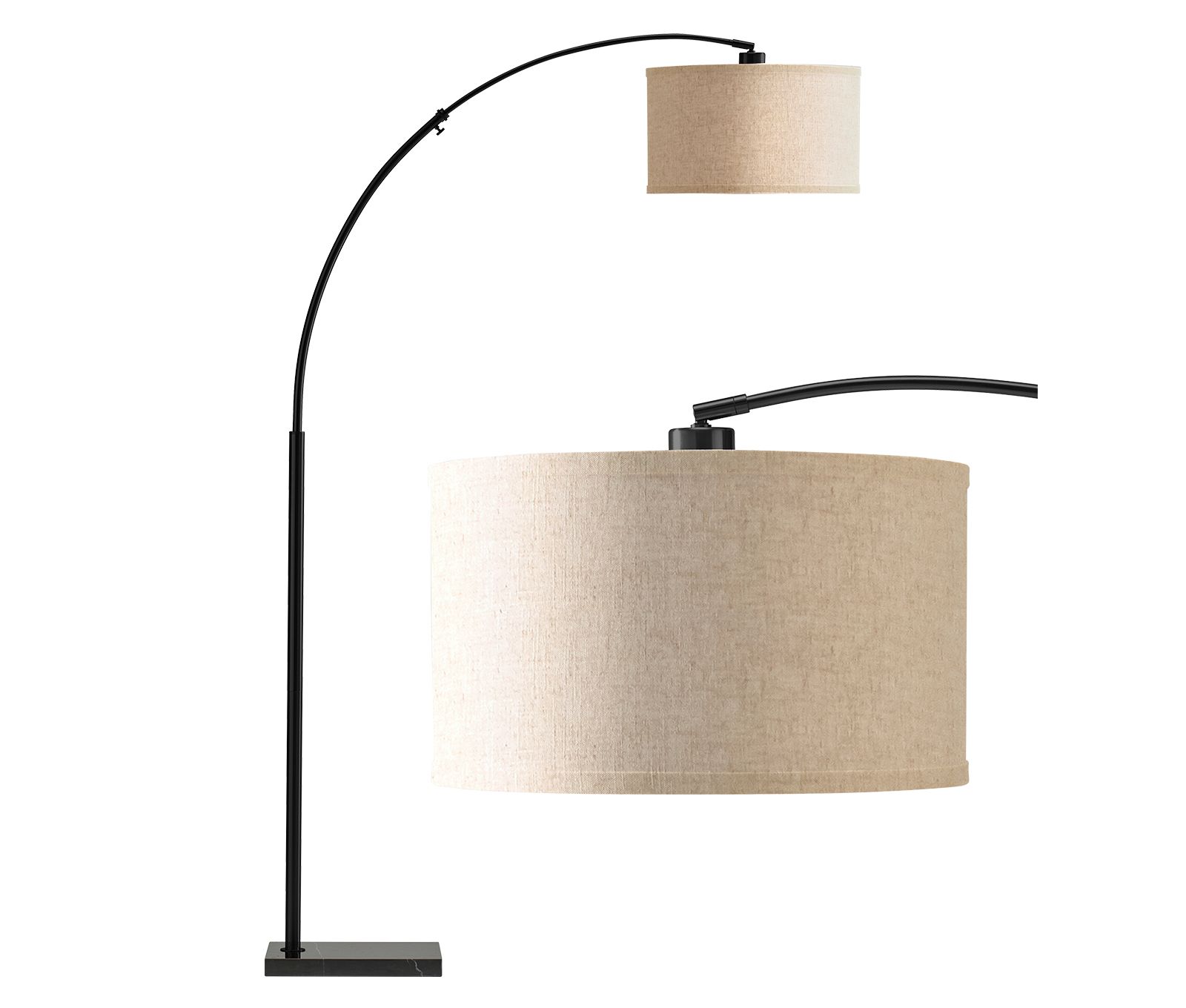 Logan 76" Contemporary Arc LED Floor Lamp with Marble Base