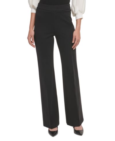 DKNY Women's Soft Ponte Knit High-Rise Pull-On Pants
