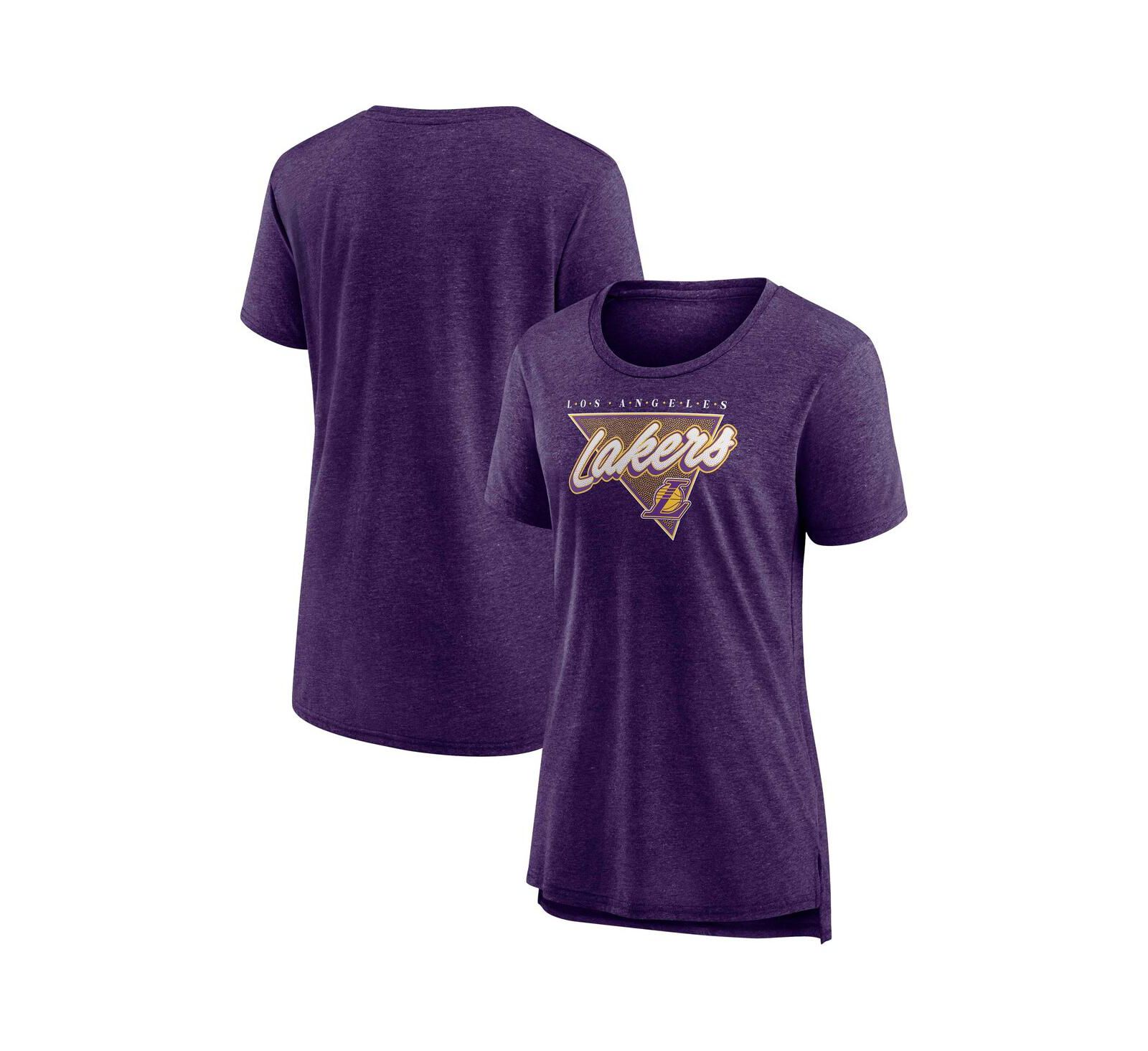 Women's Fanatics Heathered Purple Los Angeles Lakers True Classics Tri-Blend T-shirt