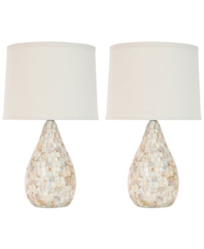Safavieh Set of 2 Lauralie Ivory Capiz Shell Lamps