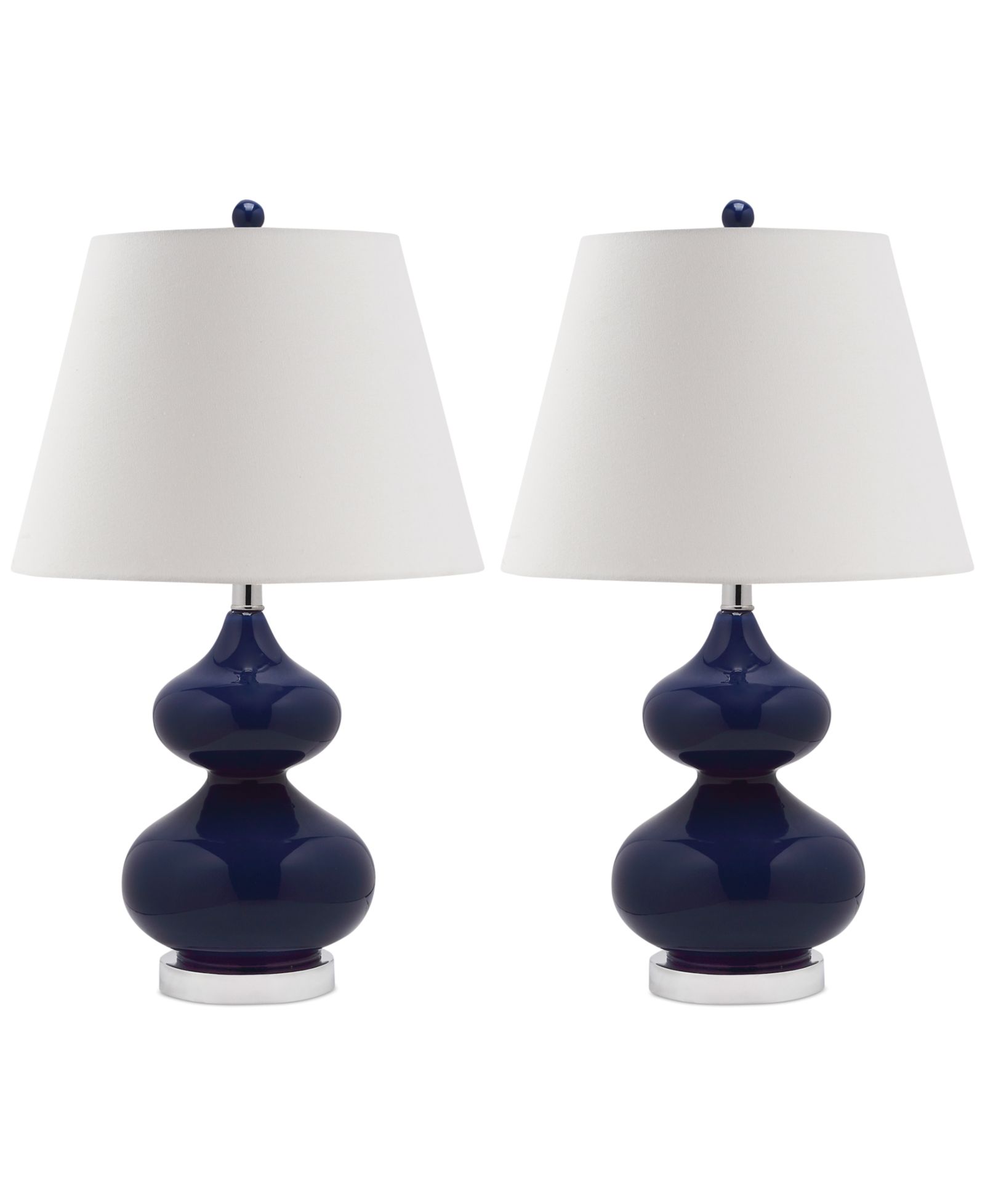 Safavieh Set of 2 Eva Double Gourd Glass Table Lamps