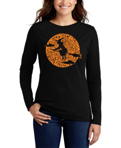 Женская футболка LA Pop Art Spooky Witch Word Art Long Sleeve