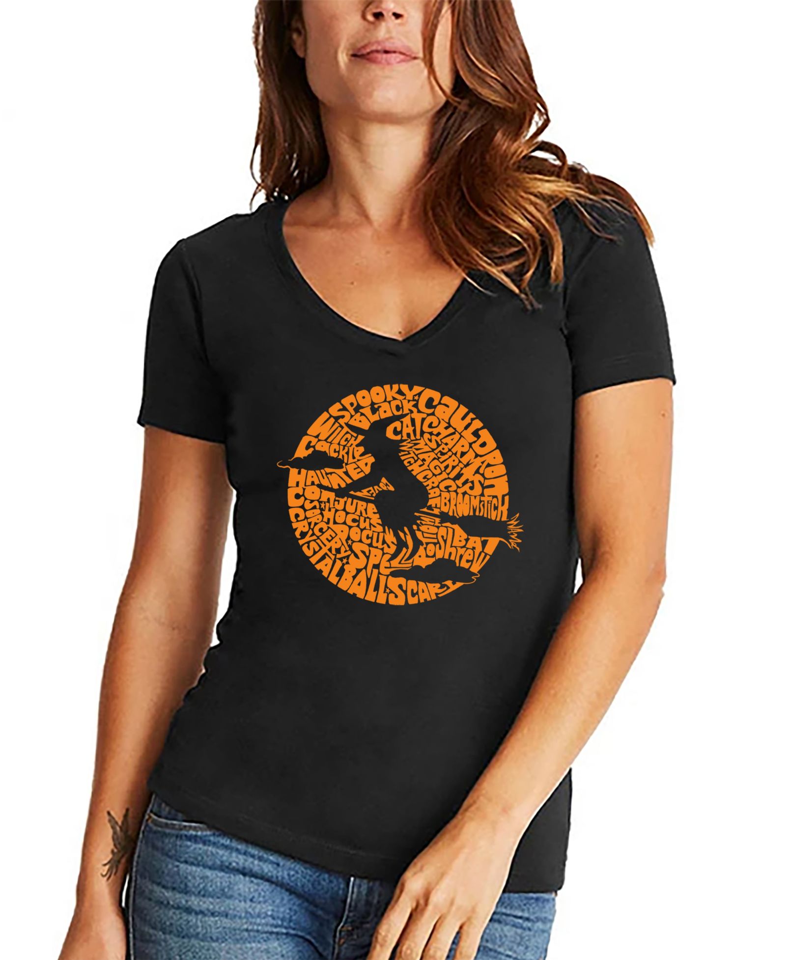 LA Pop Art Женская футболка V-neck Spooky Witch