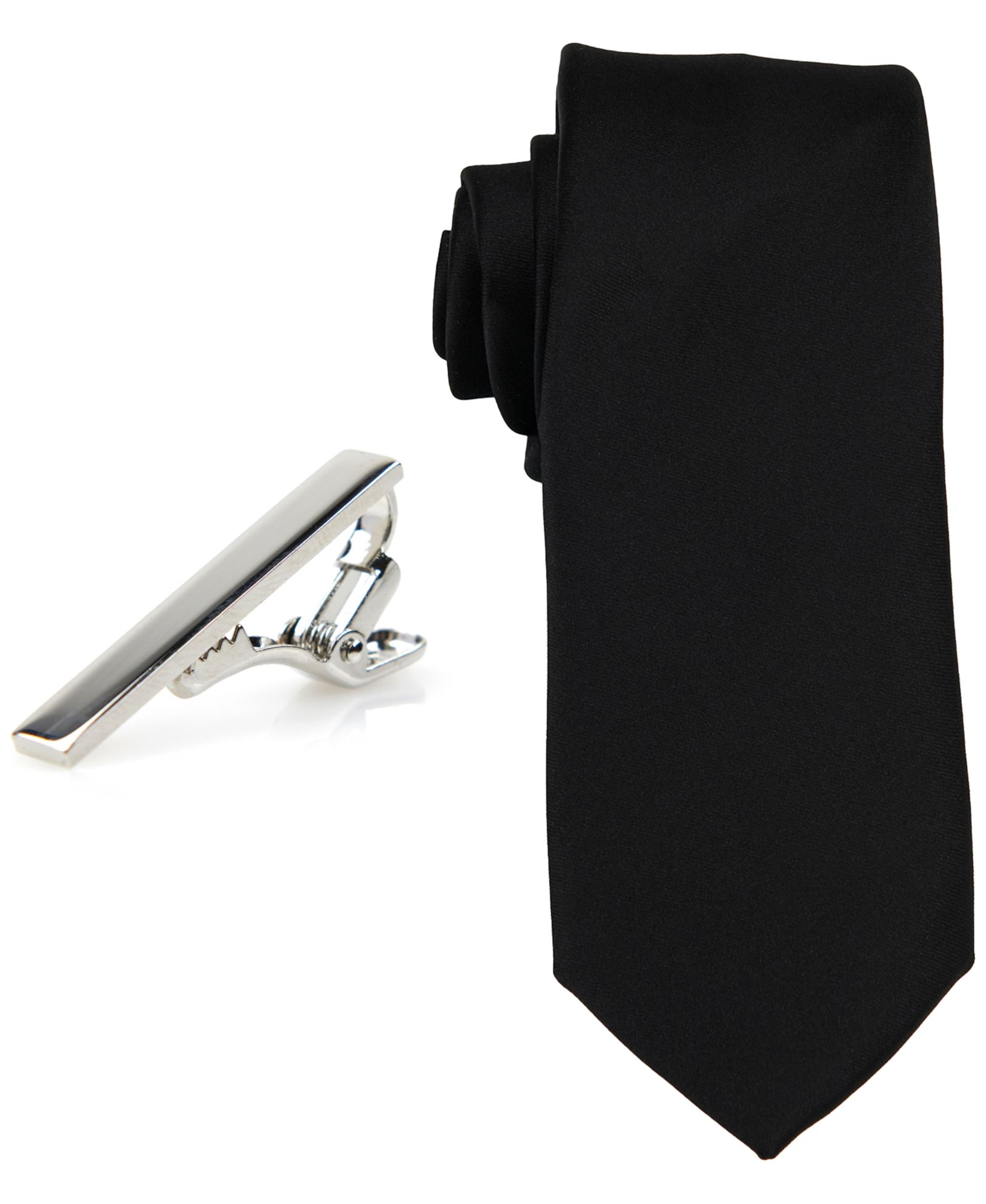 ConStruct Men's Solid Tie & 1-1/2" Tie Bar Set