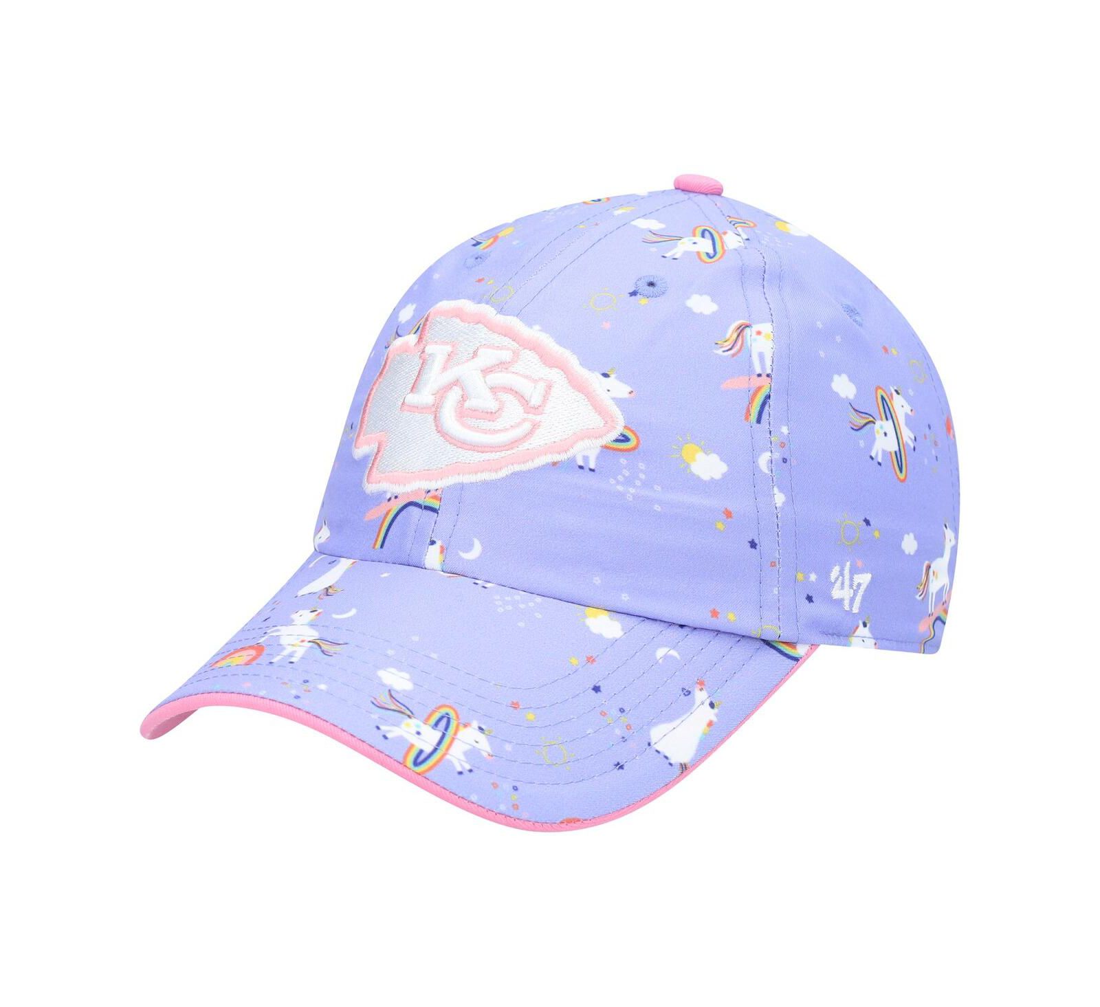 Детская регулируемая кепка '47 Purple Kansas City Chiefs Logo Unicorn Clean Up