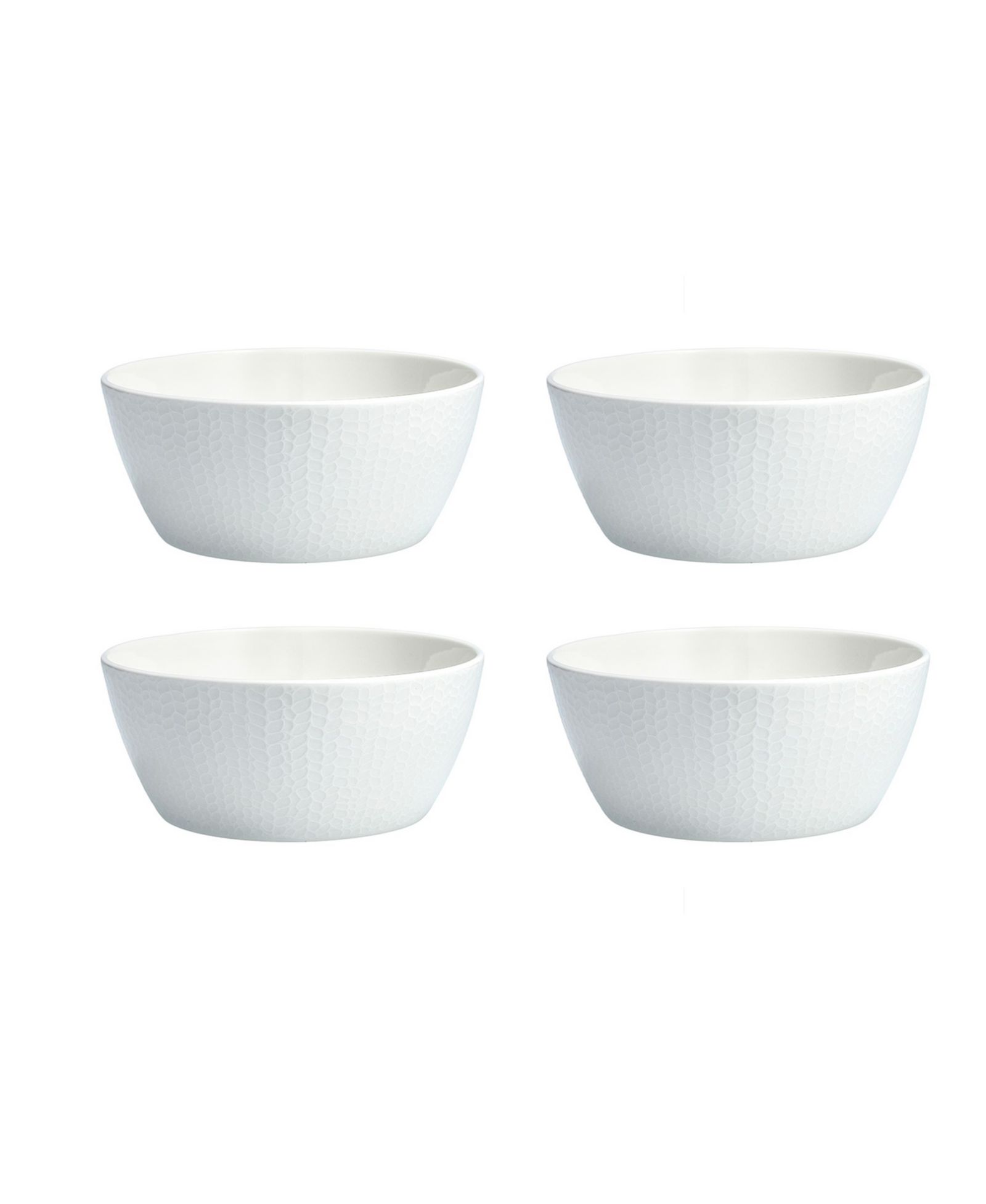 Набор из 4 мисок для хлопьев Fortessa White Embossed