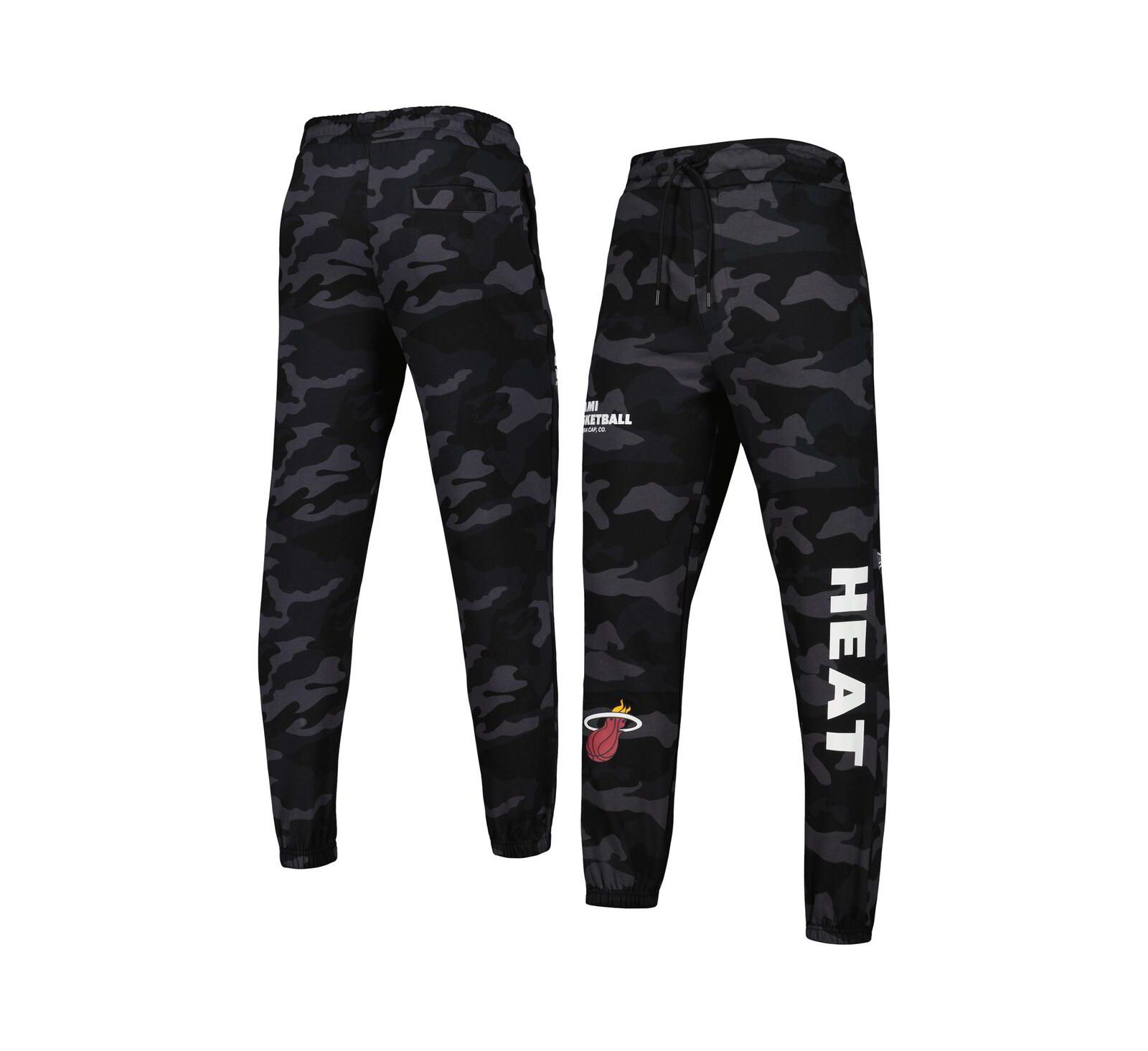 Мужские джоггеры New Era, черный, камуфляж, Miami Heat Tonal
