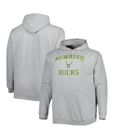 Мужское худи Profile Men's Heathered Gray Milwaukee Bucks Big and Tall Heart and Soul Pullover