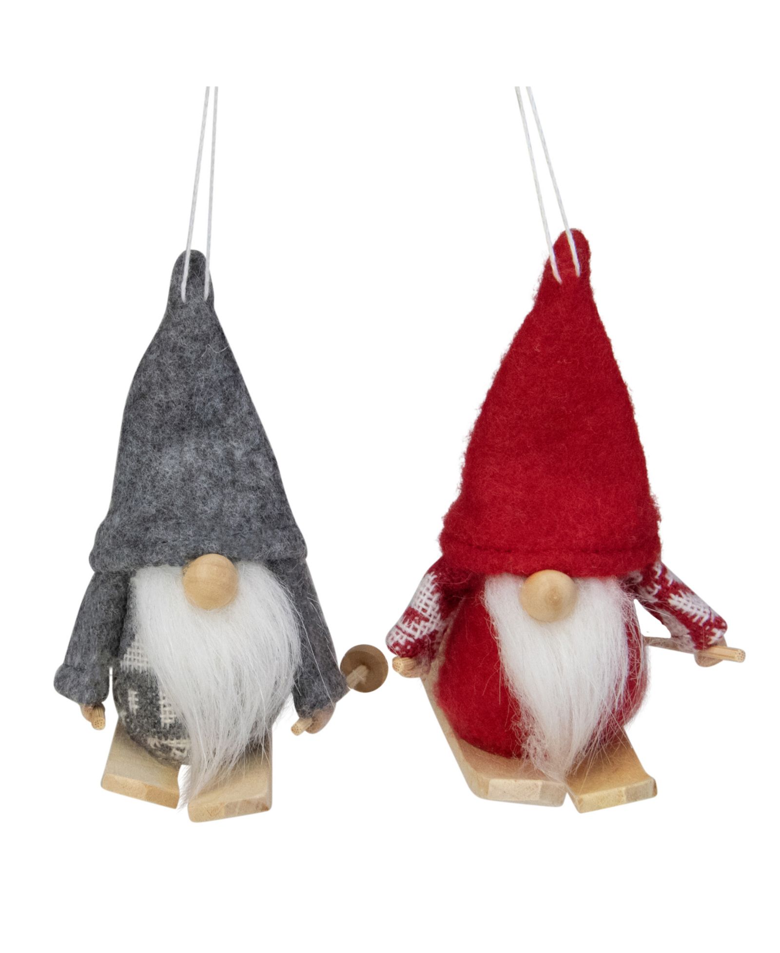 Рождественские украшения Northlight 4" Skiing Santa Gnome, набор из 2 шт.