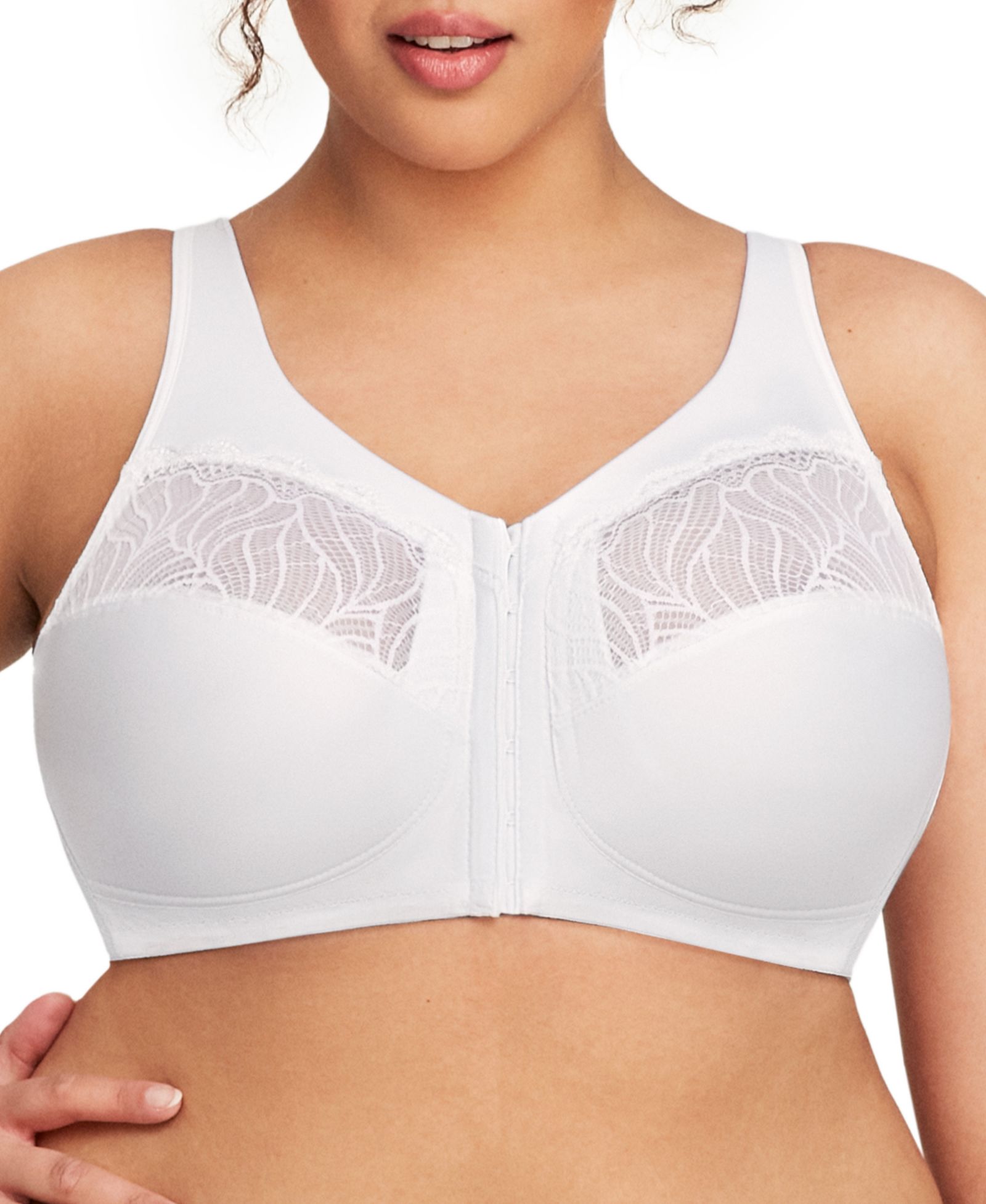 Glamorise Plus Size Full Figure Magiclift Natural Shape Front Closure Wirefree Bra 1210