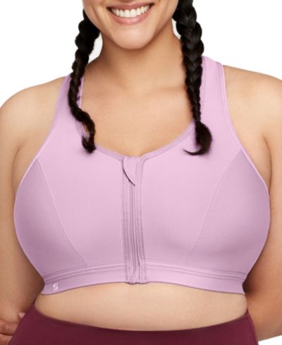 Glamorise Plus Size спортивный бюстгальтер на молнии, без косточек, 9266