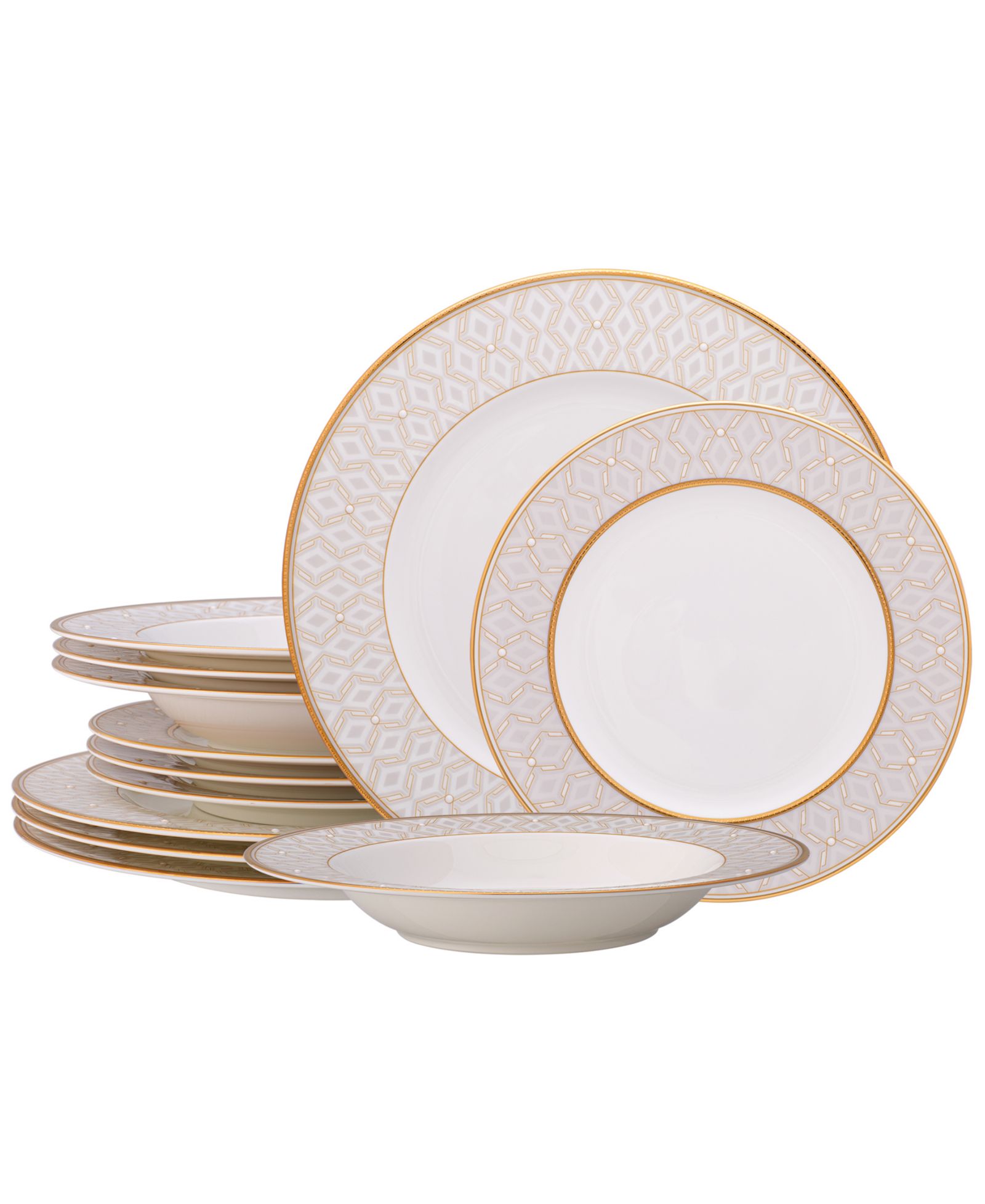 Noritake Noble Pearl 12-Piece Dinnerware Set, Service For 4