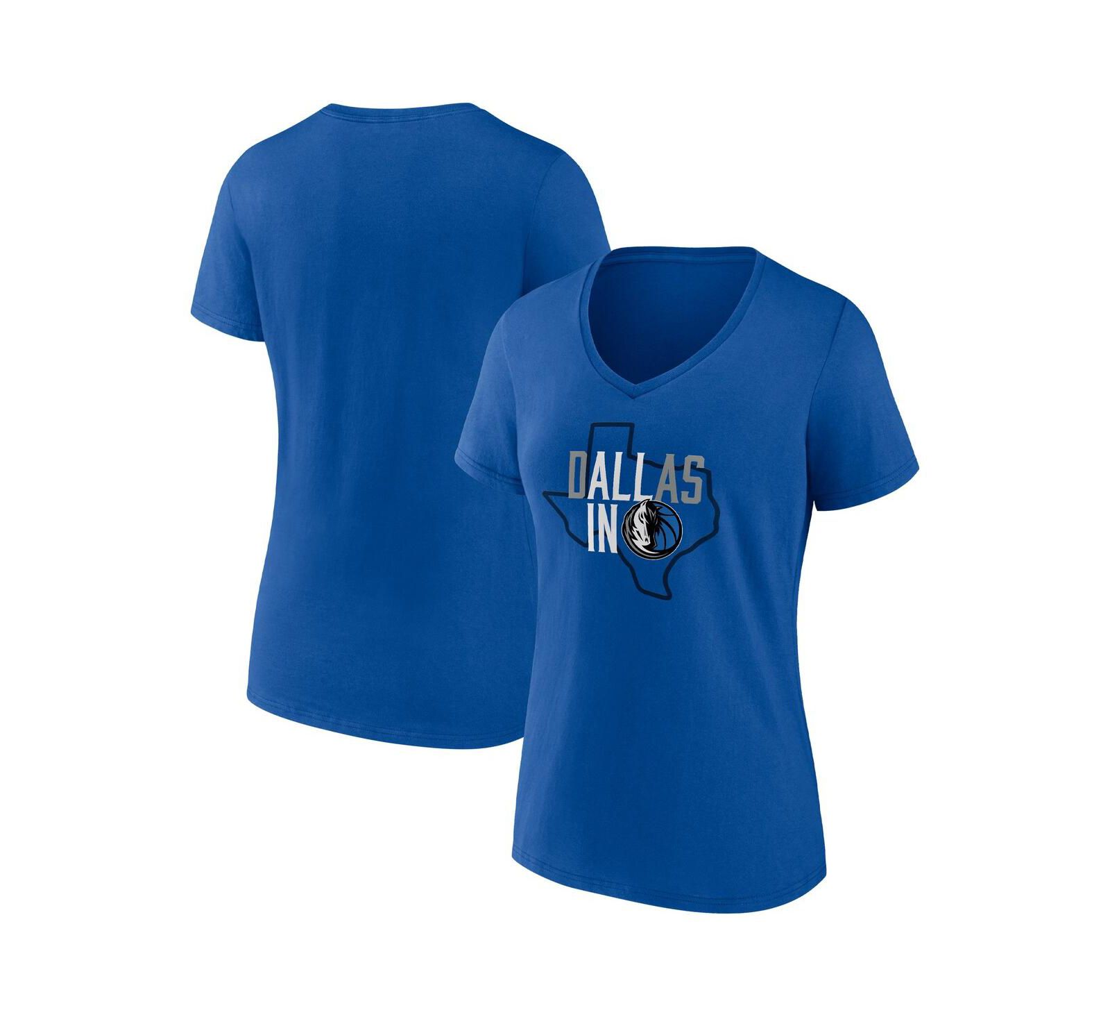 Fanatics Женская футболка Dallas Mavericks Hometown Collection All In V-Neck Blue
