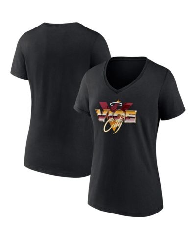 Fanatics женская футболка Miami Heat Hometown Collection Vice City V-Neck черная