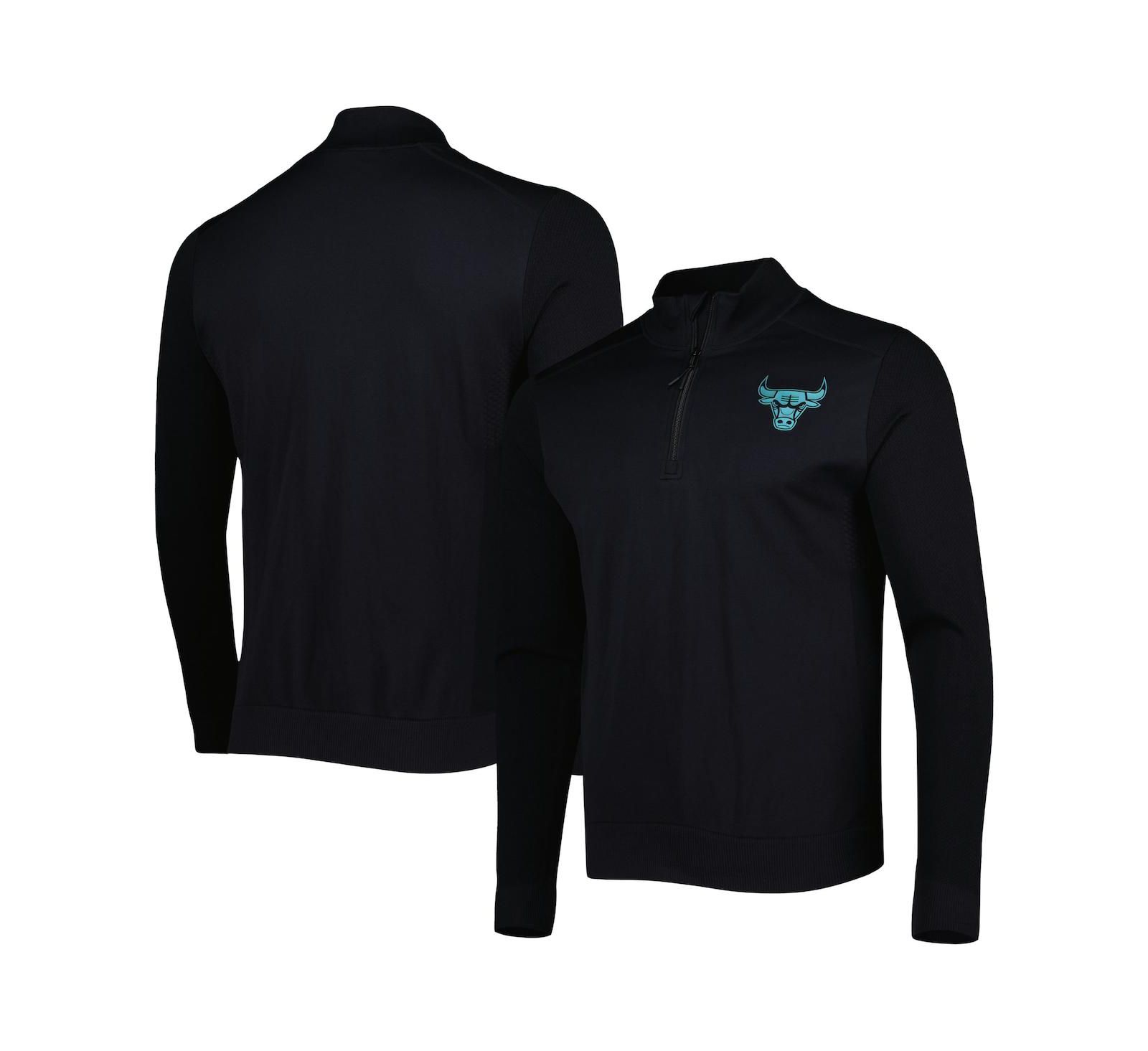 Мужская куртка LevelWear Chicago Bulls Nano Engineered Knit с молнией на четверть, черная