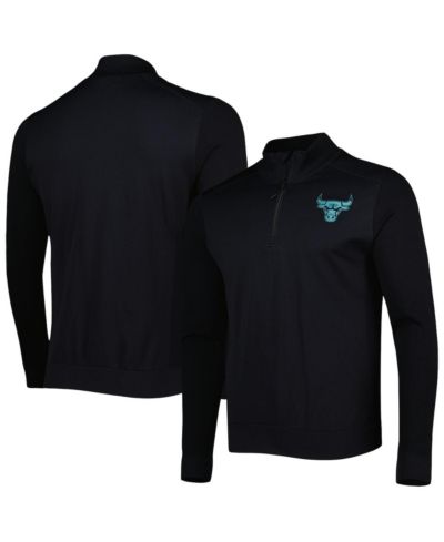 Men's LevelWear Black Chicago Bulls Nano Engineered Knit Fabric Quarter-Zip Jacket