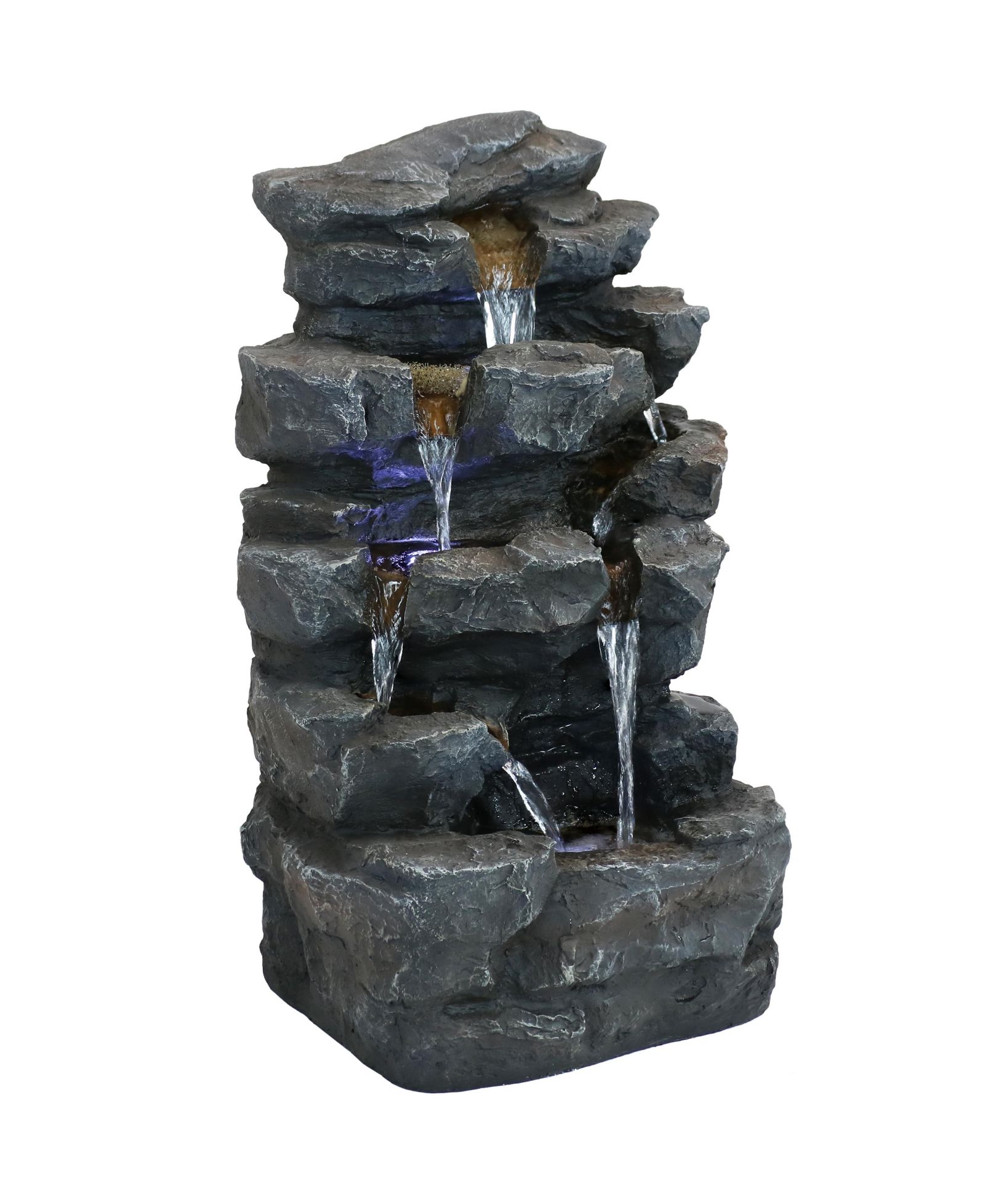 Уличный фонтан Sunnydaze Decor Grotto Falls из полирезина с LED подсветкой, 24"H