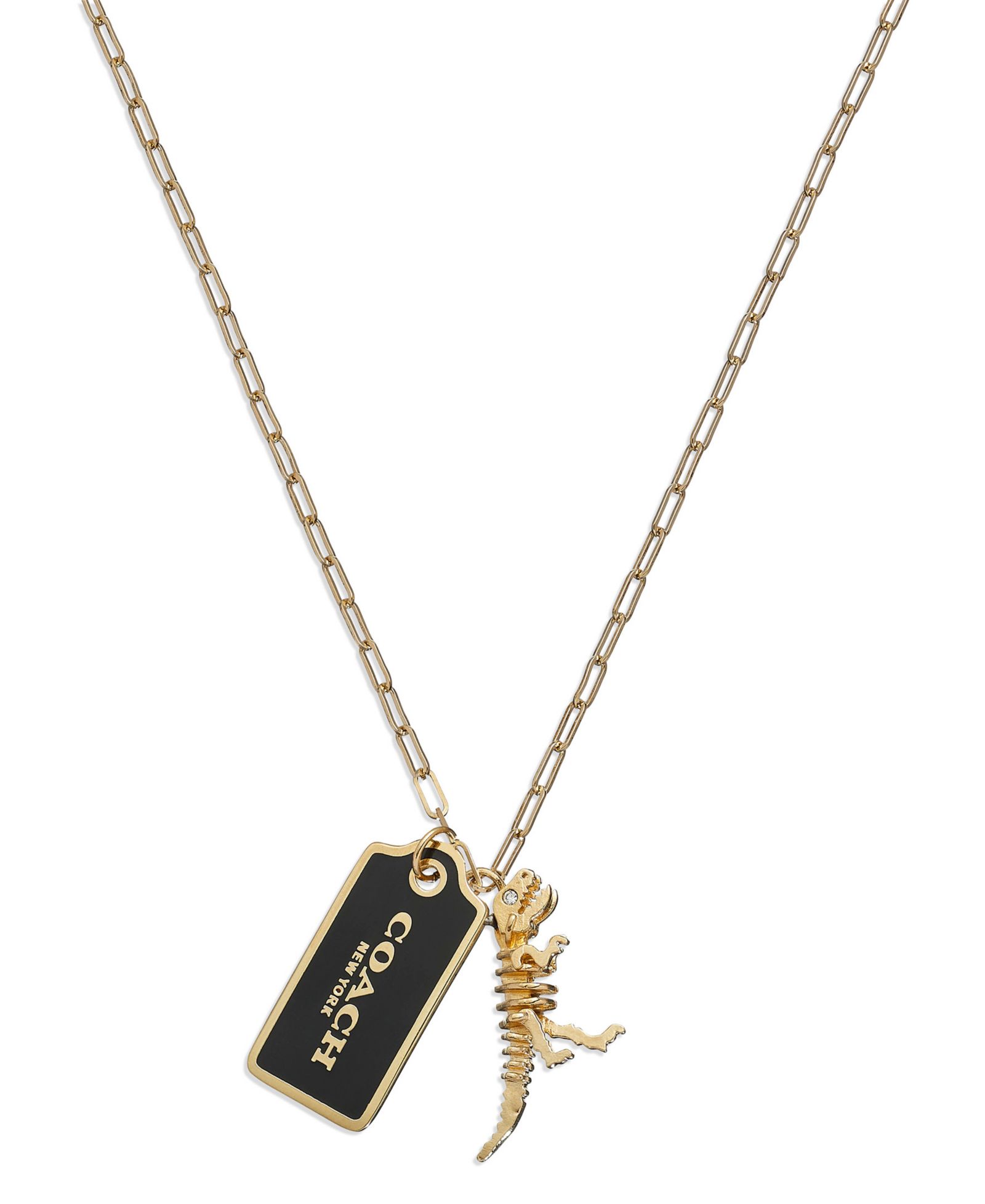 COACH Women's Signature Tag Pendant Necklace