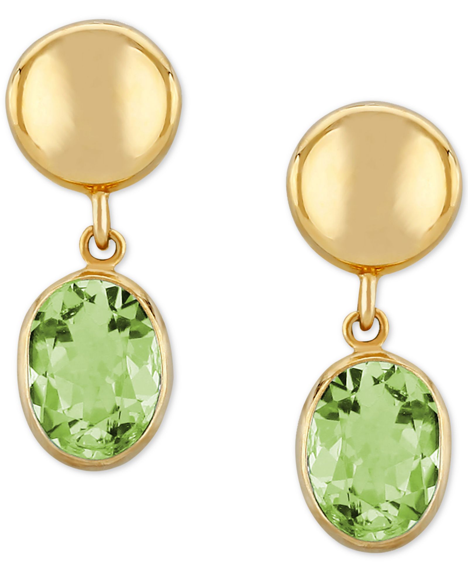 Серьги-подвески Blue Topaz Disc Drop в 14k Gold