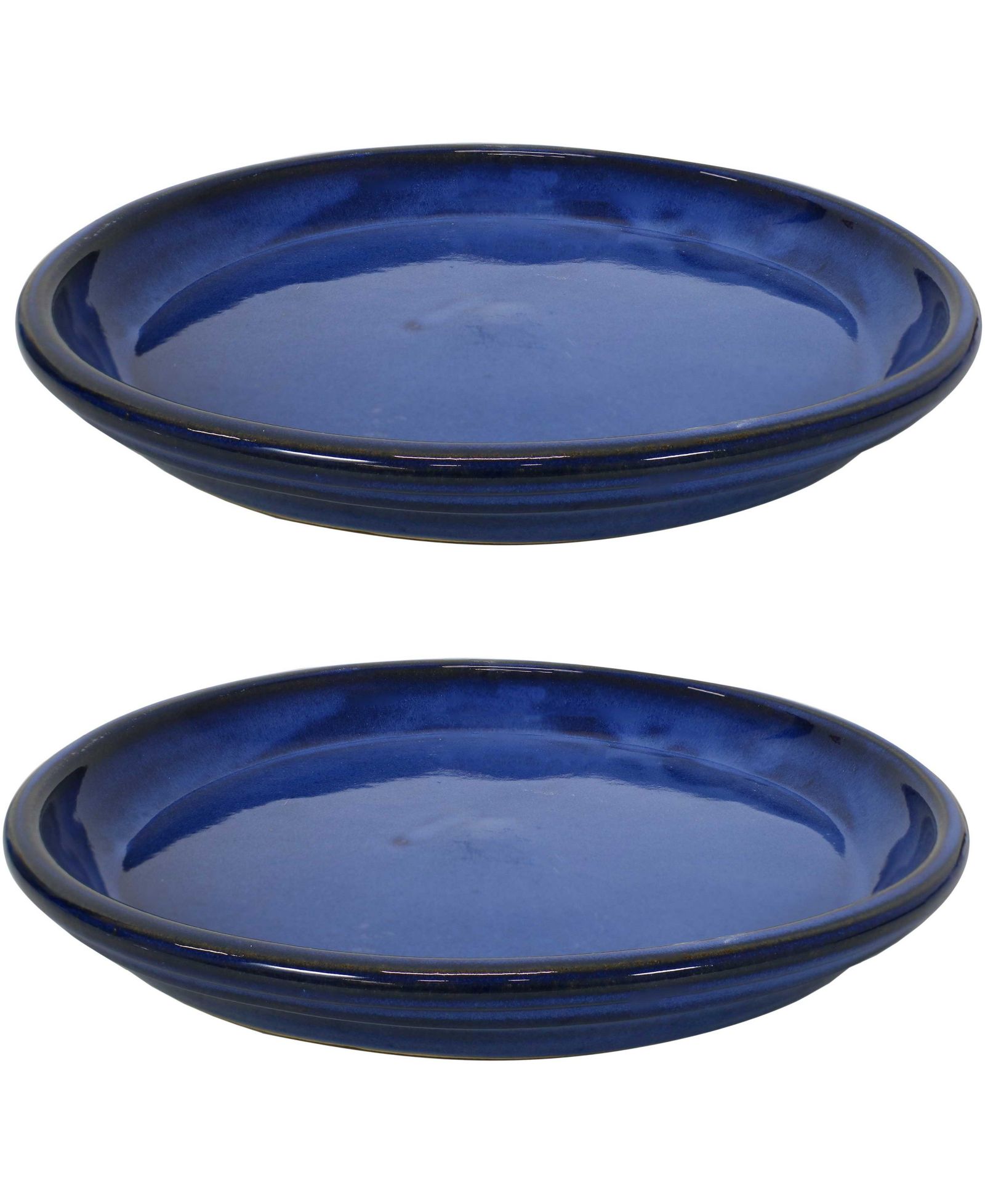 Sunnydaze Decor 2-Pack Outdoor/Indoor High-Fired Glazed UV- and Frost-Resistant Ceramic Flower Pot Planter Saucers