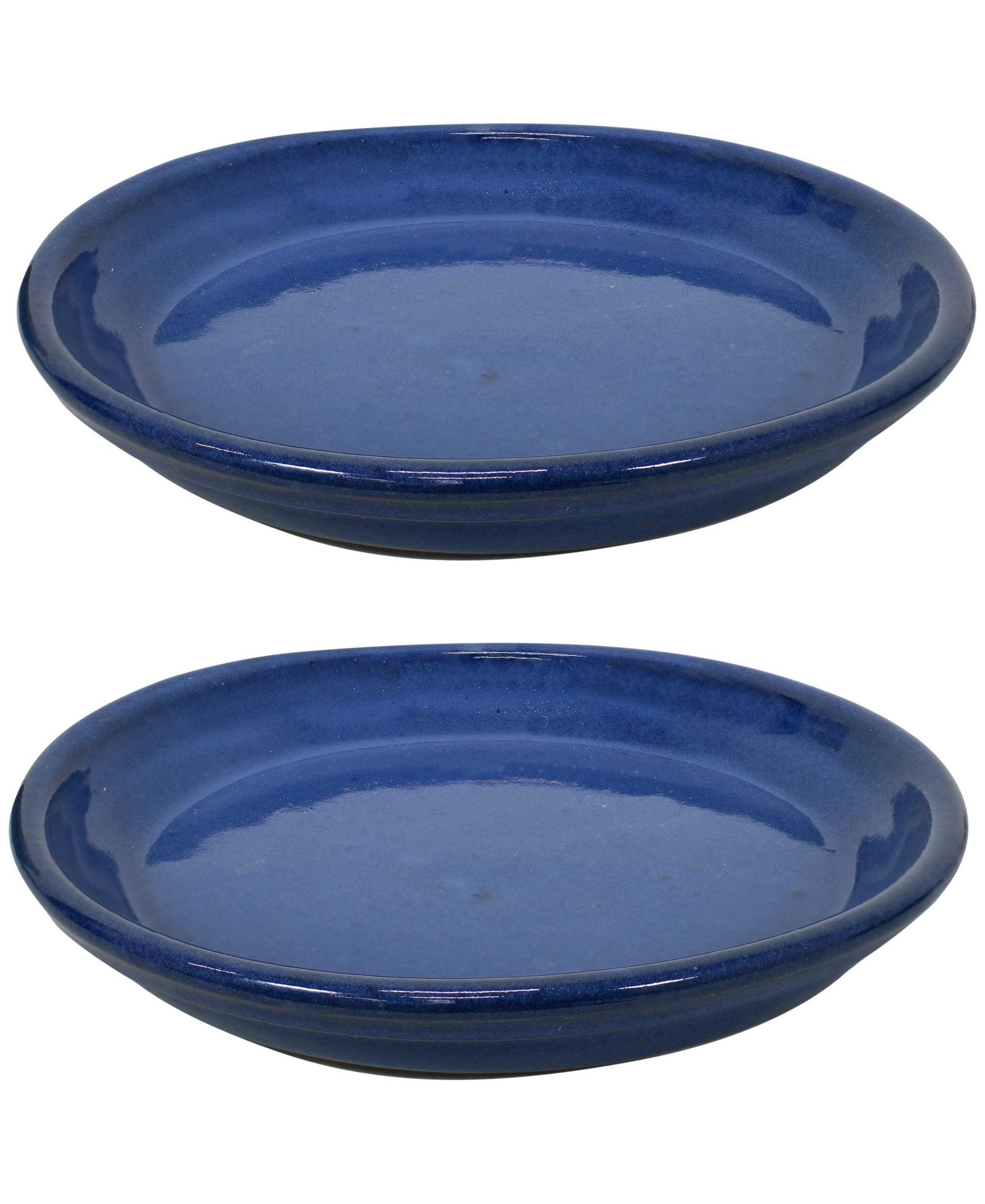Sunnydaze Decor Outdoor/Indoor High-Fired Glazed UV- and Frost-Resistant Ceramic Flowerpot Planter Saucers - 2-Pack