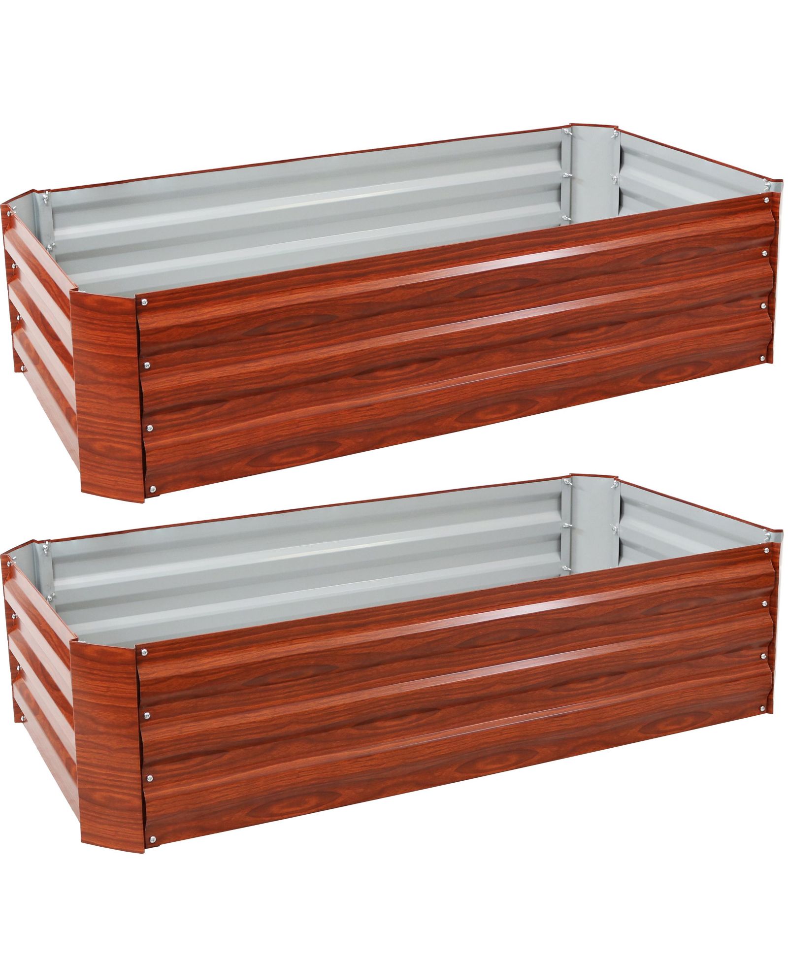 Sunnydaze Decor прямоугольный садовый грядка из оцинкованной стали 48" L x 11.75" H