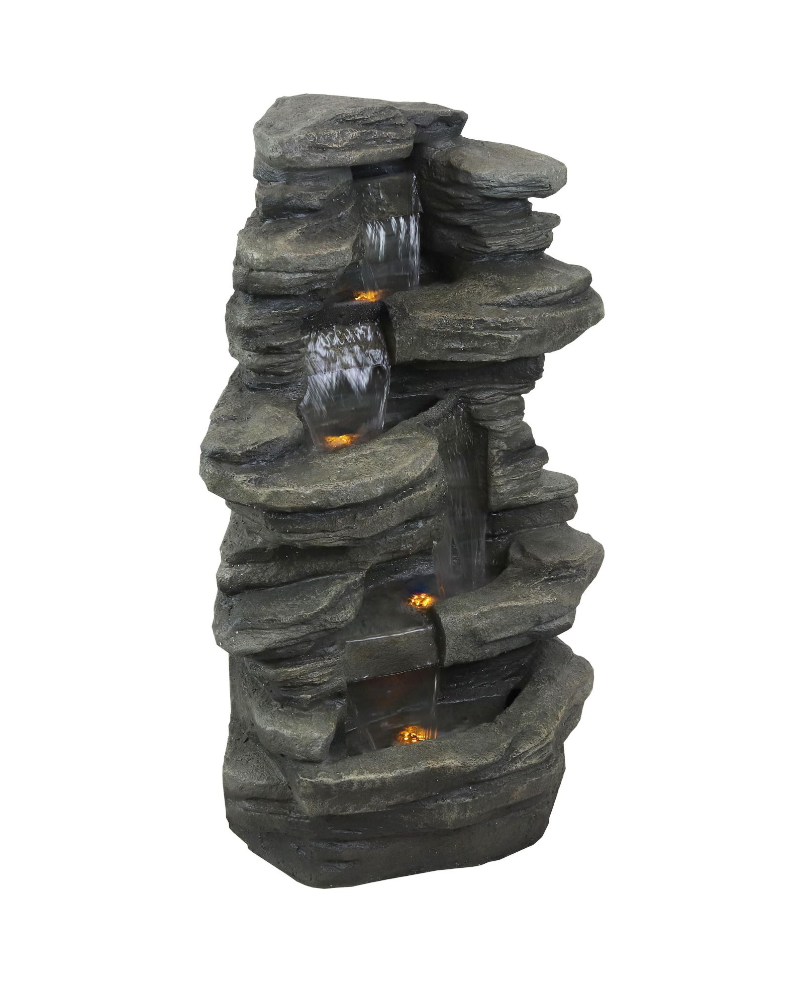 Уличный фонтан Sunnydaze Decor Stacked Shale с LED Lights
