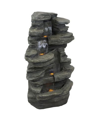 Уличный фонтан Sunnydaze Decor Stacked Shale с LED Lights