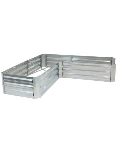 Садовая грядка Sunnydaze Decor Outdoor Galvanized Steel L-Shaped