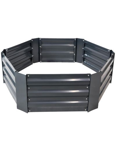 Комплект приподнятой грядки Sunnydaze Decor Hexagon из оцинкованной стали для овощей, растений и цветов - 40" W x 12" H