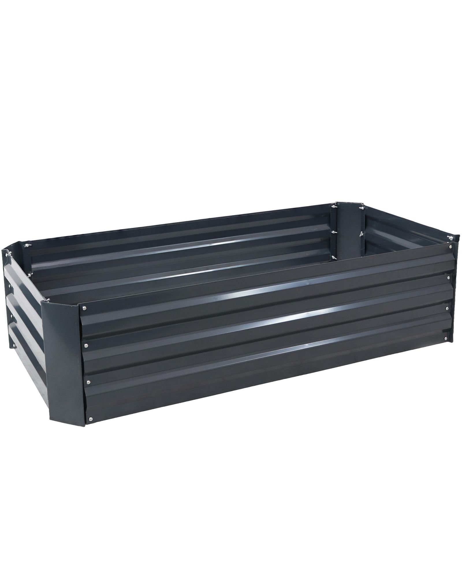 Raised Corrugated Galvanized Steel Rectangle Garden Bed для растений, овощей и цветов - 48" L x 11.75" H