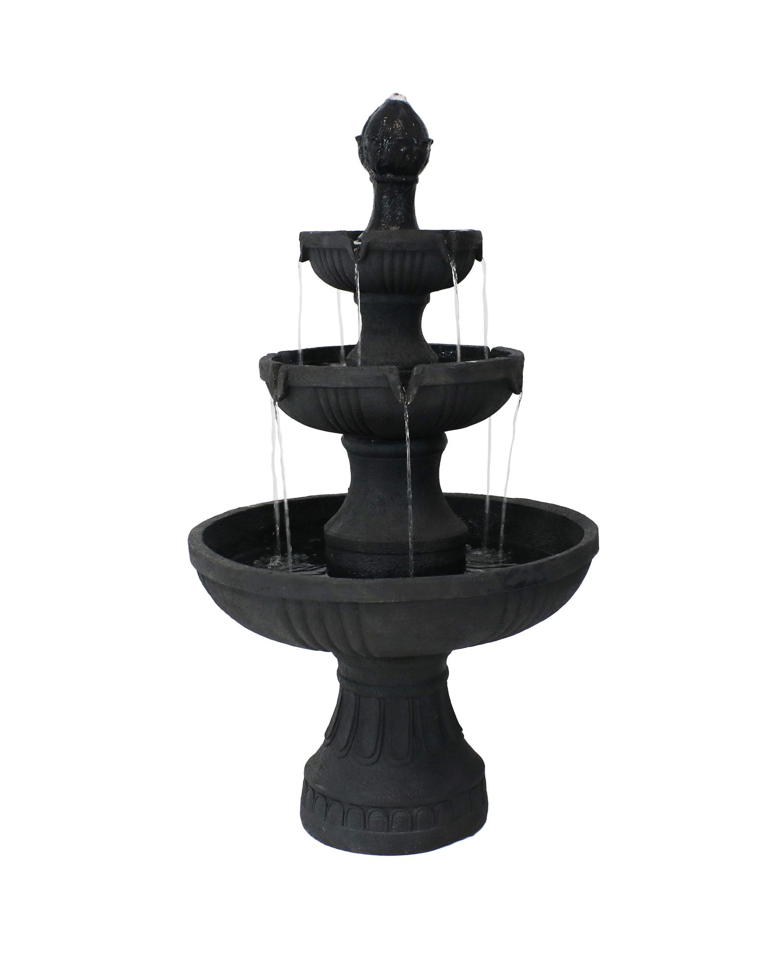 Уличный водный фонтан 43"H Electric Fiberglass and Resin 3-Tier Flower Blossom