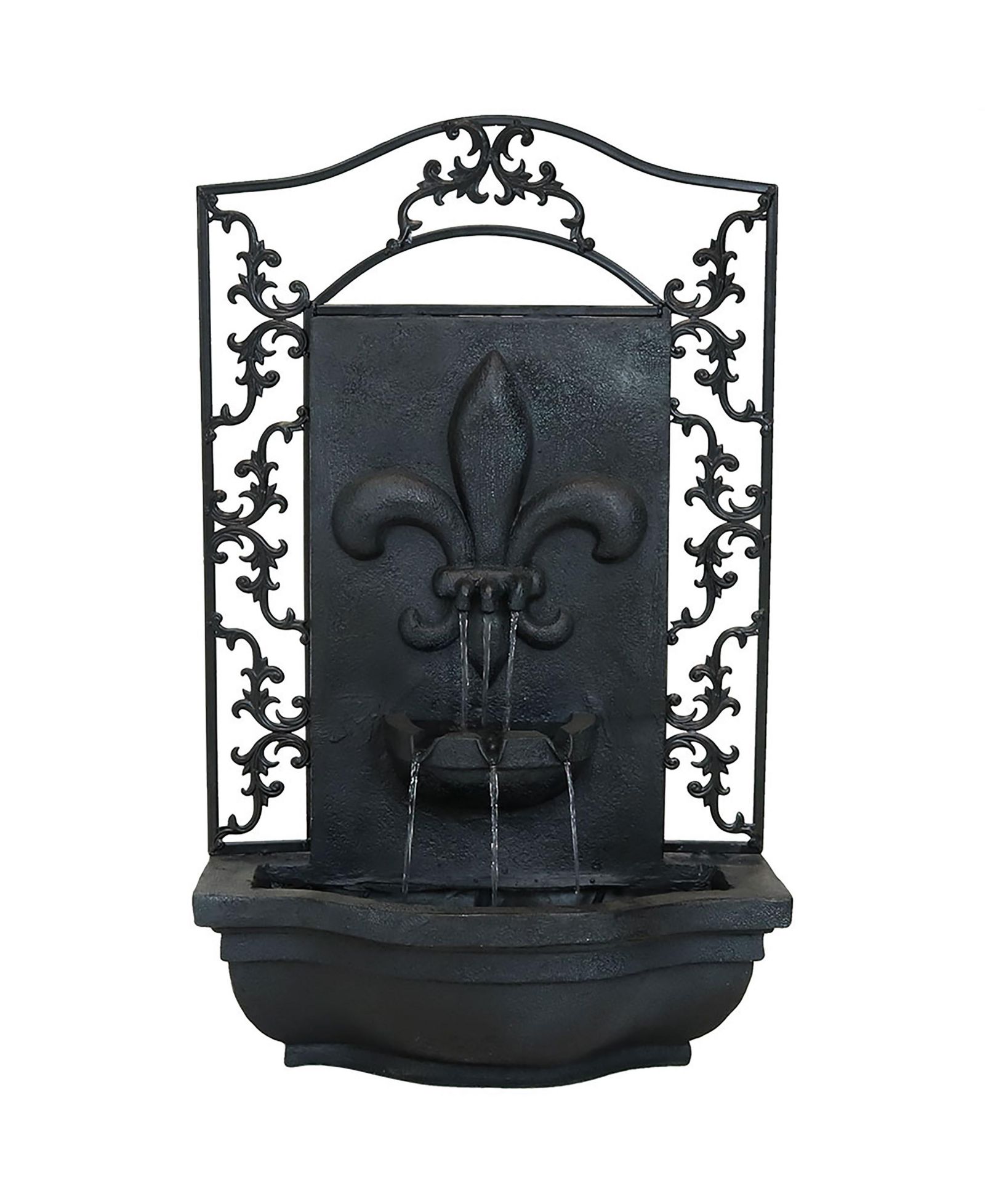 Уличный настенный фонтан Sunnydaze Decor Electric Polystone French Lily Design, 33"H