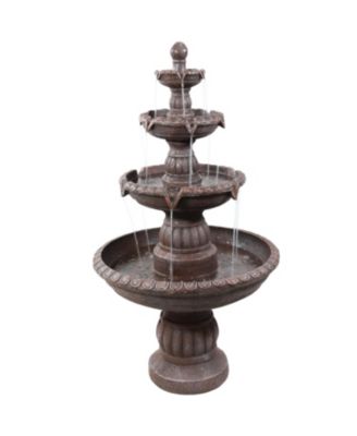 49"H Electric Fiberglass and Resin 4-Tier Mediterranean Outdoor Water Fountain