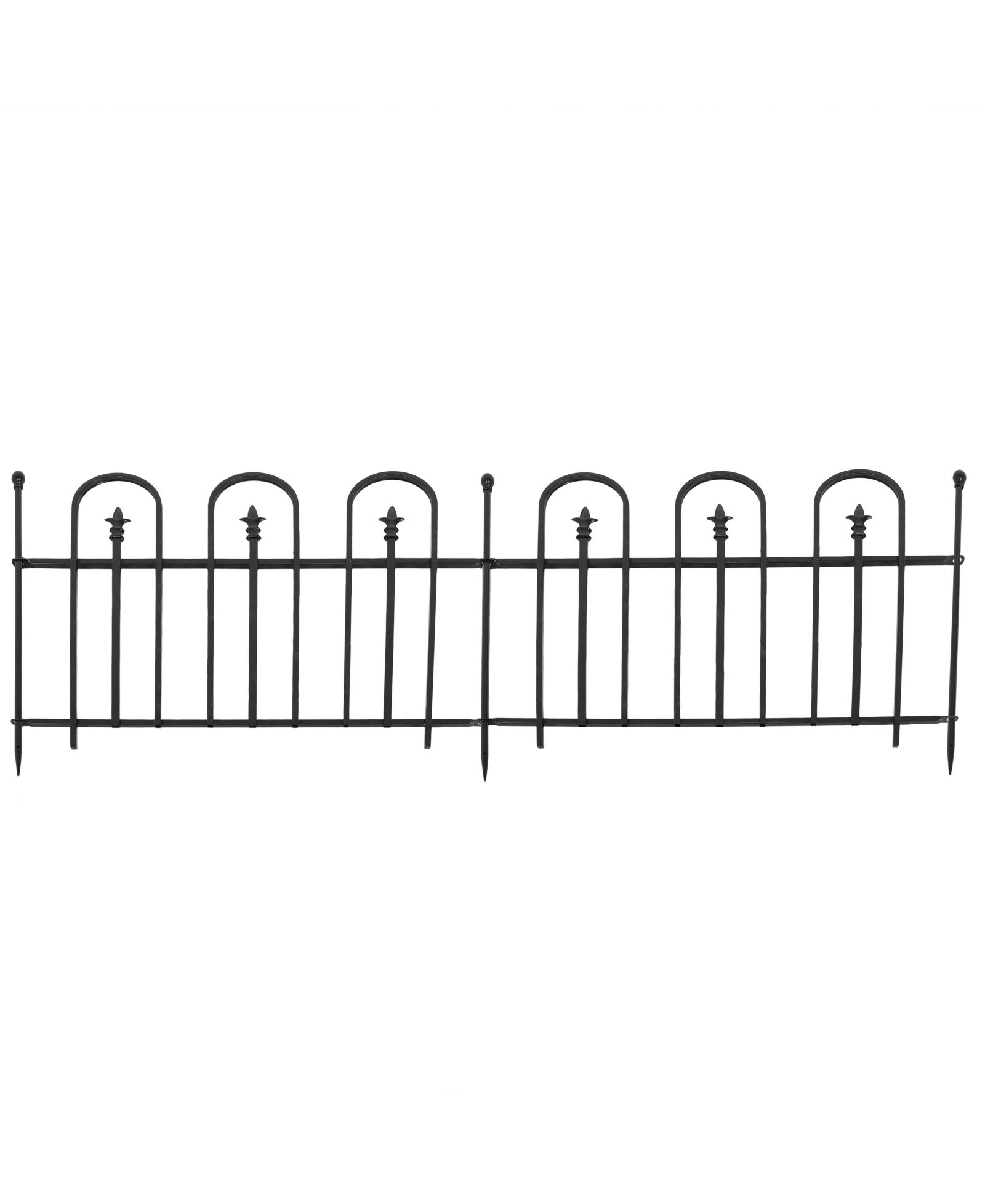 Sunnydaze Decor Декоративный забор Strasbourg для сада и луга, 6' - Black - 2pc