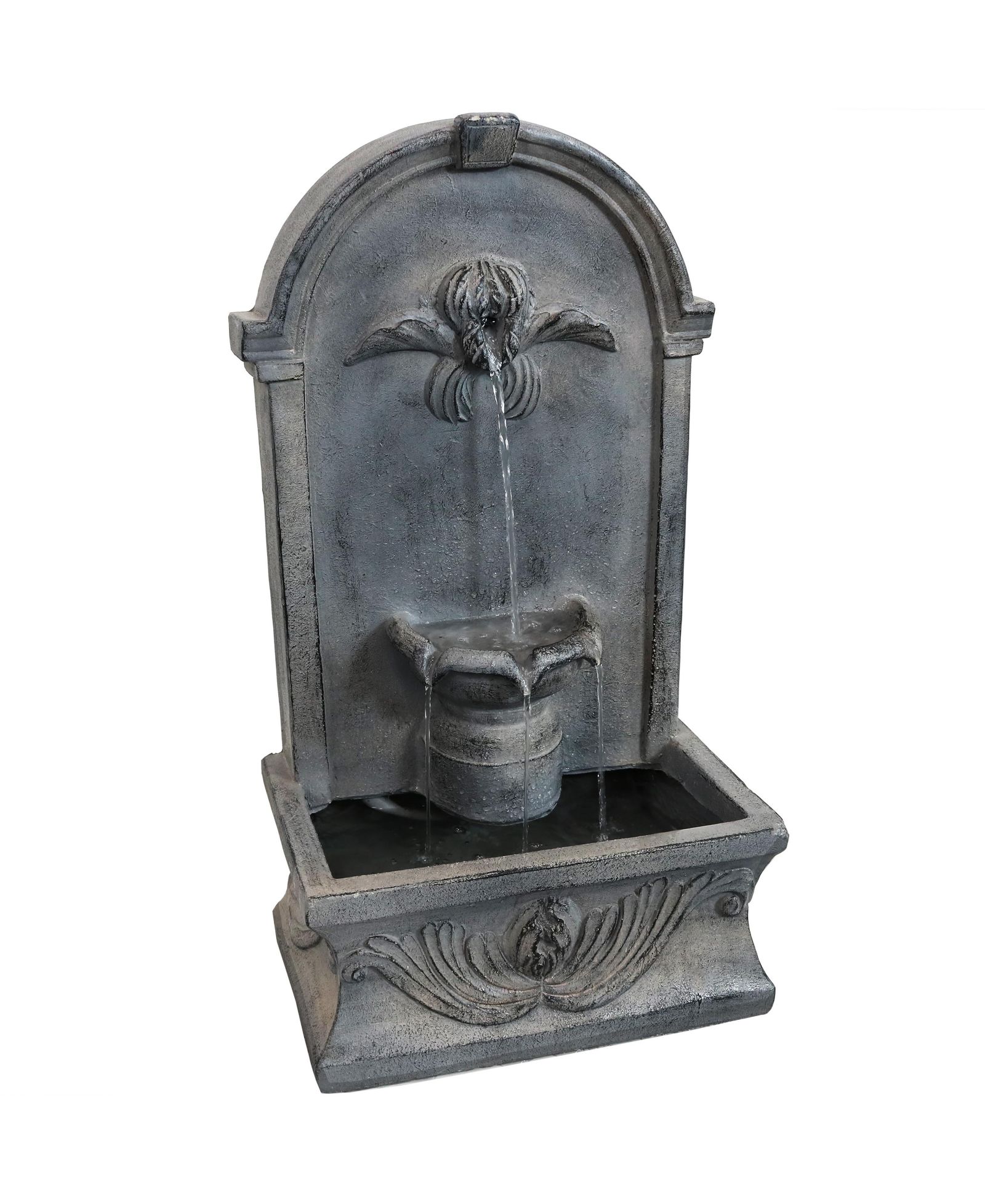 Sunnydaze Decor Уличный настенный фонтан в французском стиле из армированного бетона, 28"H