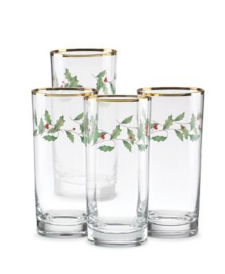 Lenox Holiday Highball Glasses, Set of 4
