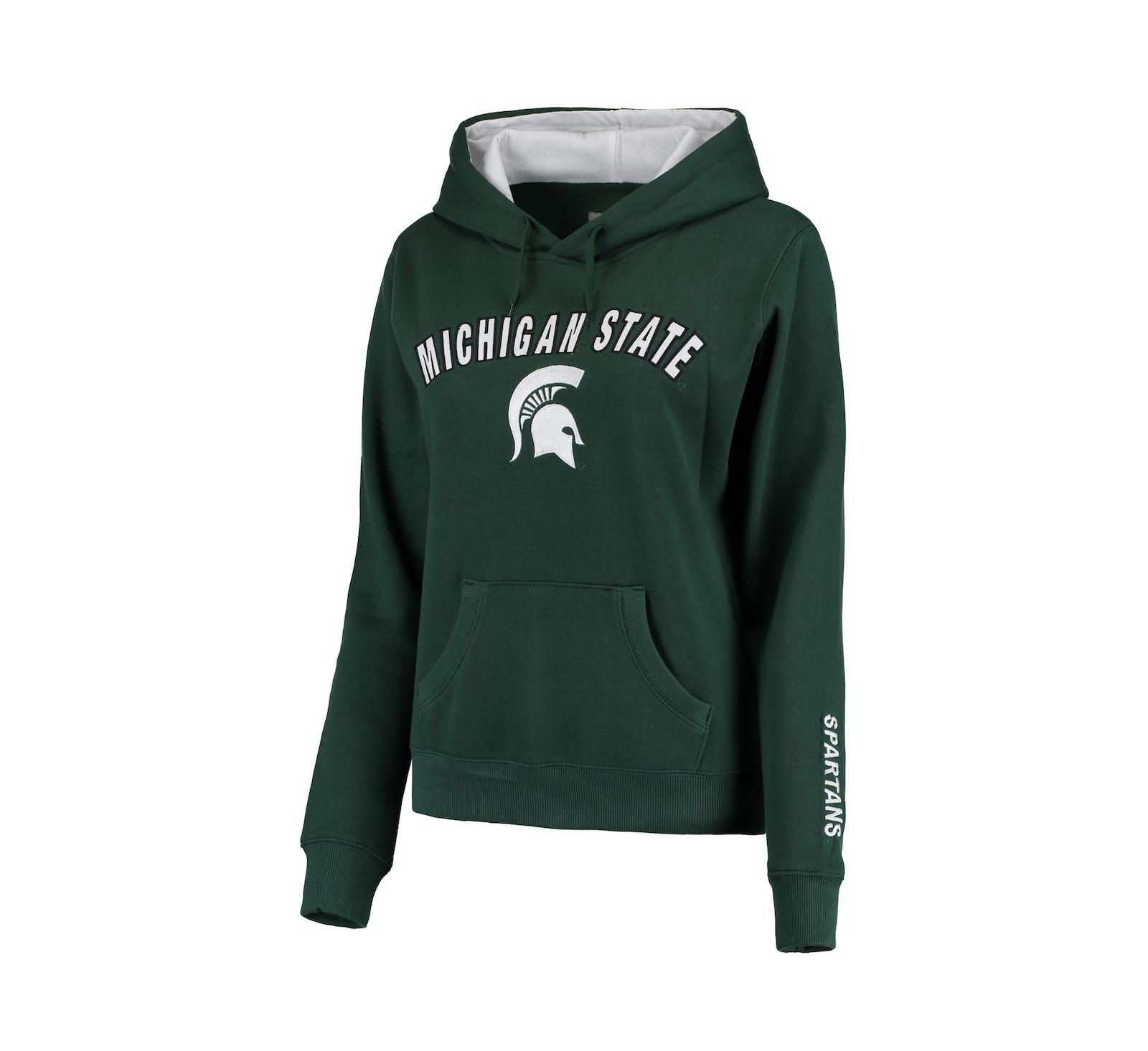 Женский худи с логотипом Michigan State Spartans зеленого цвета
