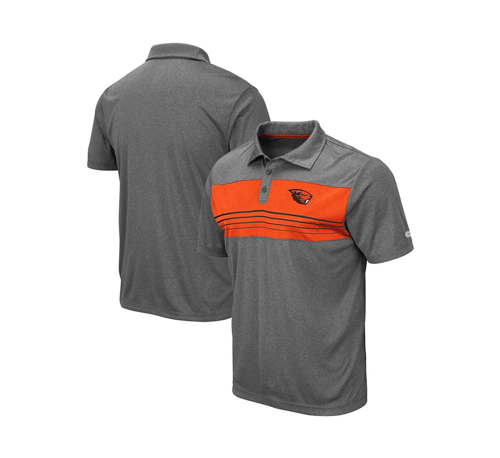 Поло-рубашка Colosseum Men's Heathered Charcoal Oregon State Beavers Smithers