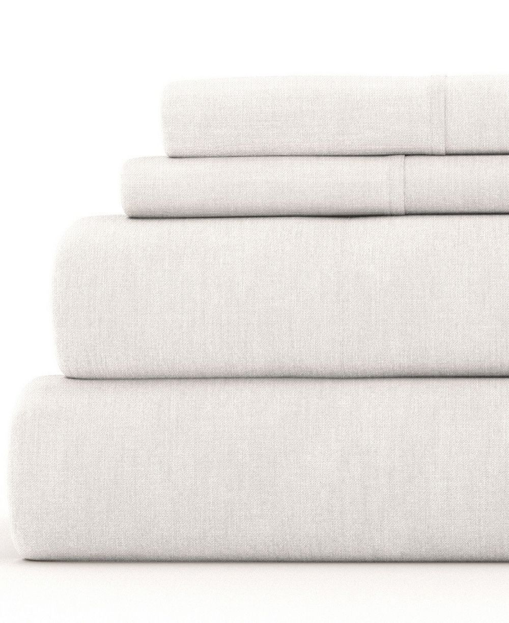 ienjoy Home 300 Thread Count Linen Rayon From Bamboo Blend Deep Pocket 4-Pc. Sheet Set, King